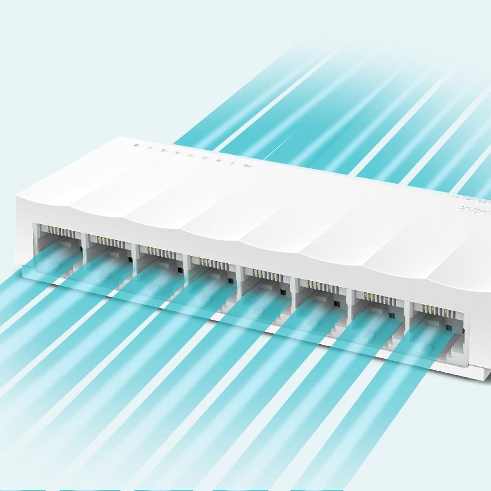 TP-Link LS1008 8-Port Fast Ethernet Desktop Network Switch 10/100Mbps thumbnail 4