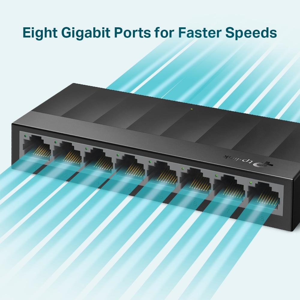 TP-Link LS1008G 8-Port Gigabit Desktop Network Switch 10/100/1000Mbps Plug & Play thumbnail 4