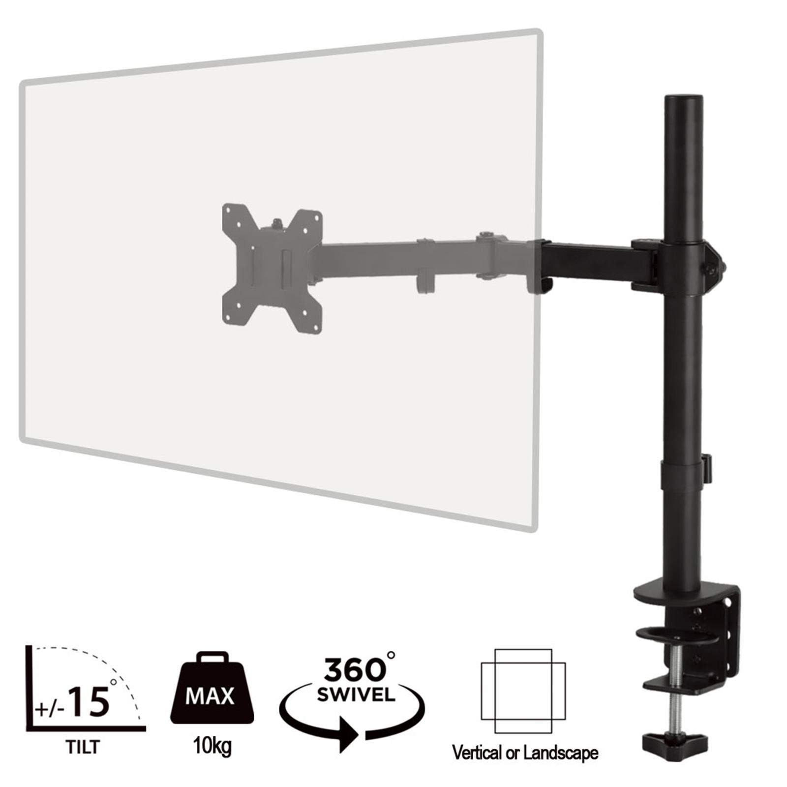 piXL Single Monitor Arm Desk Mount for 27"–32" Monitors VESA 75x75/100x100 Black thumbnail 2