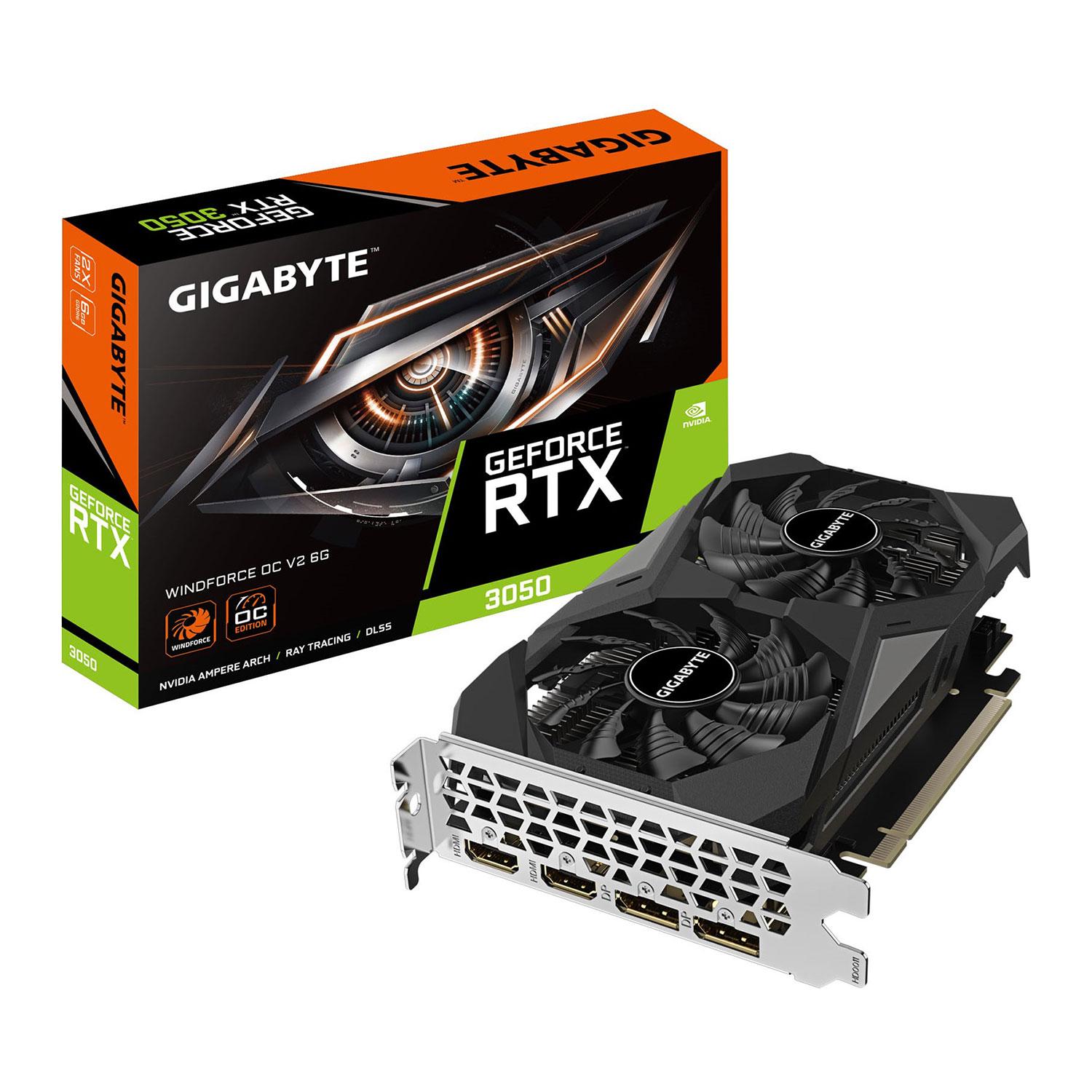 Gigabyte GeForce RTX 3050 WINDFORCE OC V2 6GB GDDR6 Graphics Card DLSS Ray Tracing