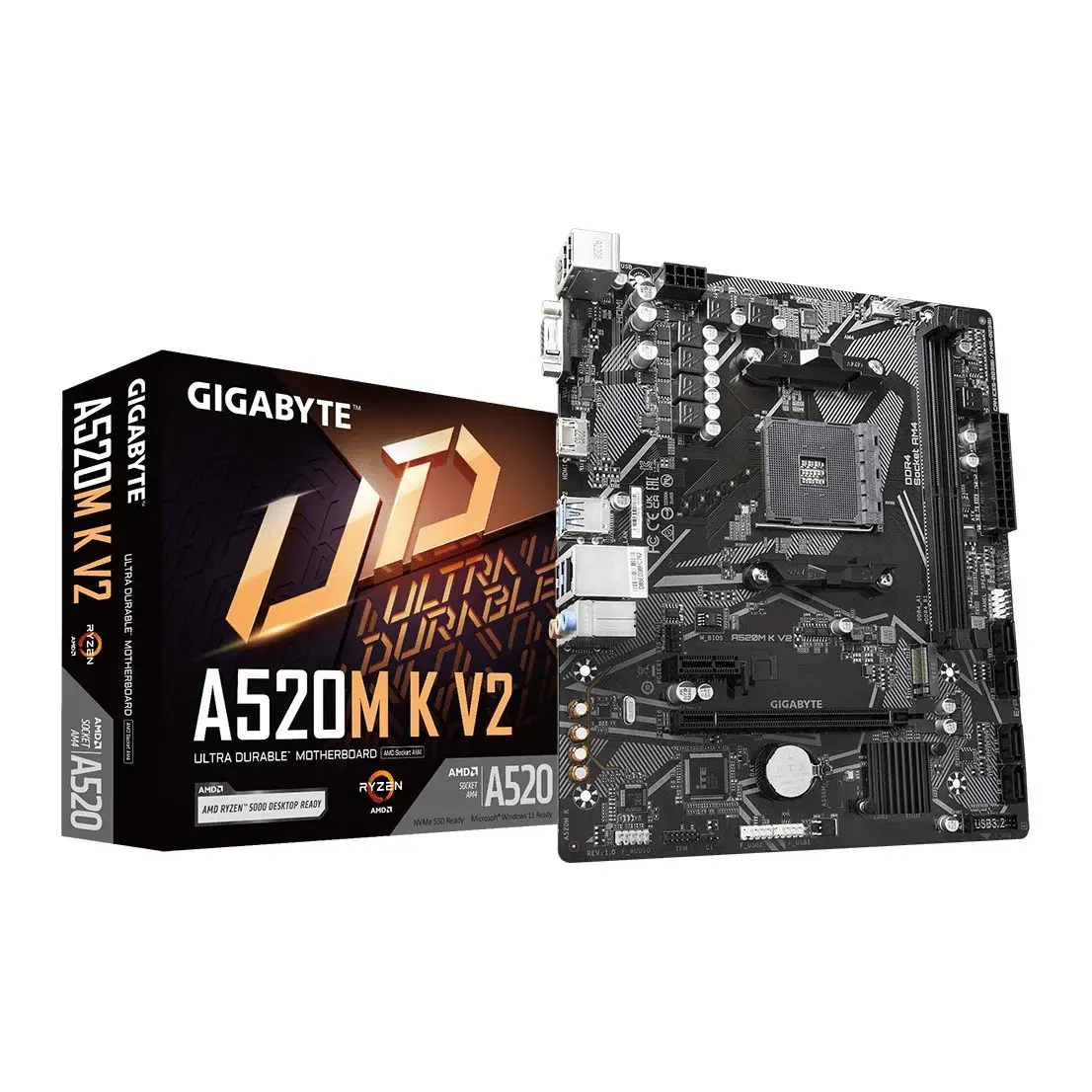 Gigabyte A520M K V2 Motherboard + AMD Ryzen 5 4500 CPU Bundle thumbnail 2