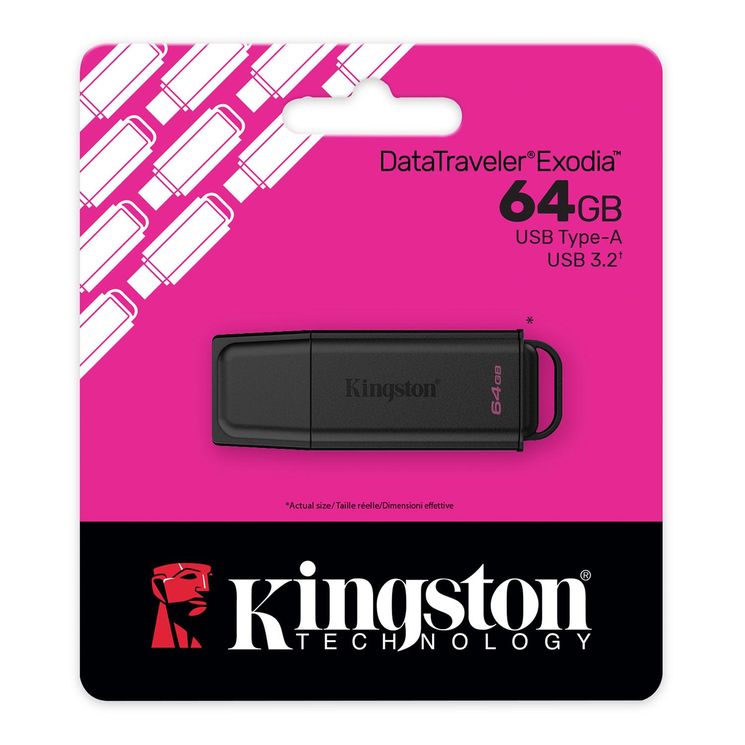 Kingston DataTraveler Exodia 64GB USB 3.2 Gen 1 Flash Drive USB-A Black