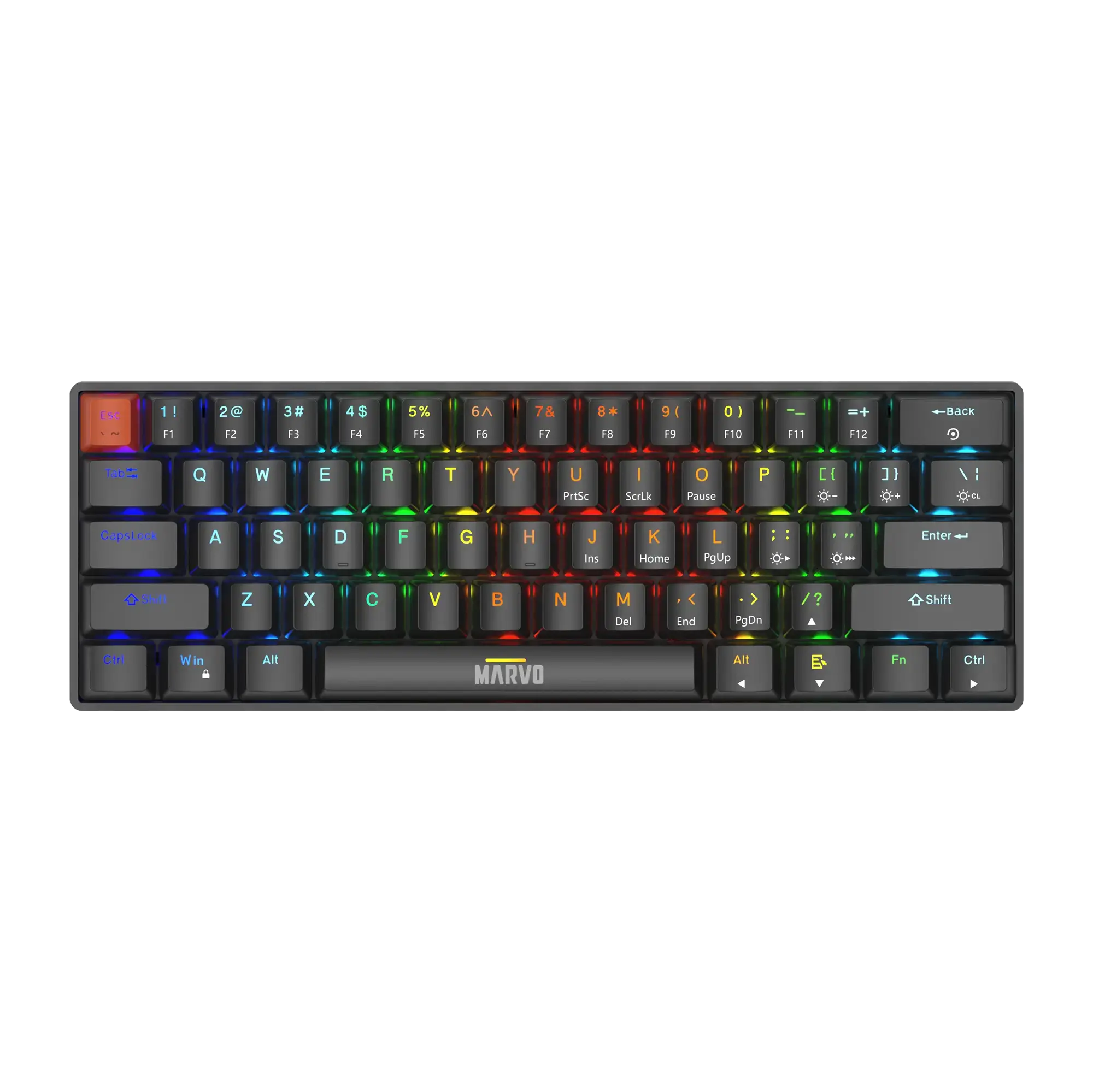 Marvo Saber 61 KG933G Mechanical Gaming Keyboard RGB 60% Red Switch UK Layout thumbnail 2