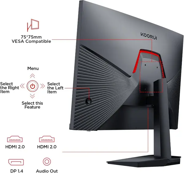 Koorui G2711P 27" IPS Gaming Monitor 200Hz 1ms FHD FreeSync Premium HDMI DisplayPort thumbnail 3