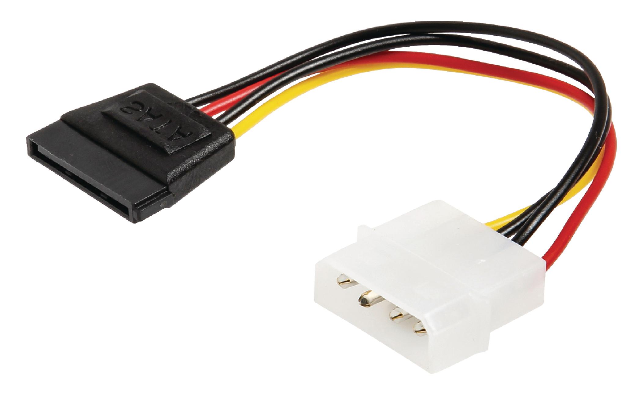 Bandridge Molex to SATA Power Cable 20cm Molex Male to SATA 15-Pin Female BCL9710 thumbnail 4
