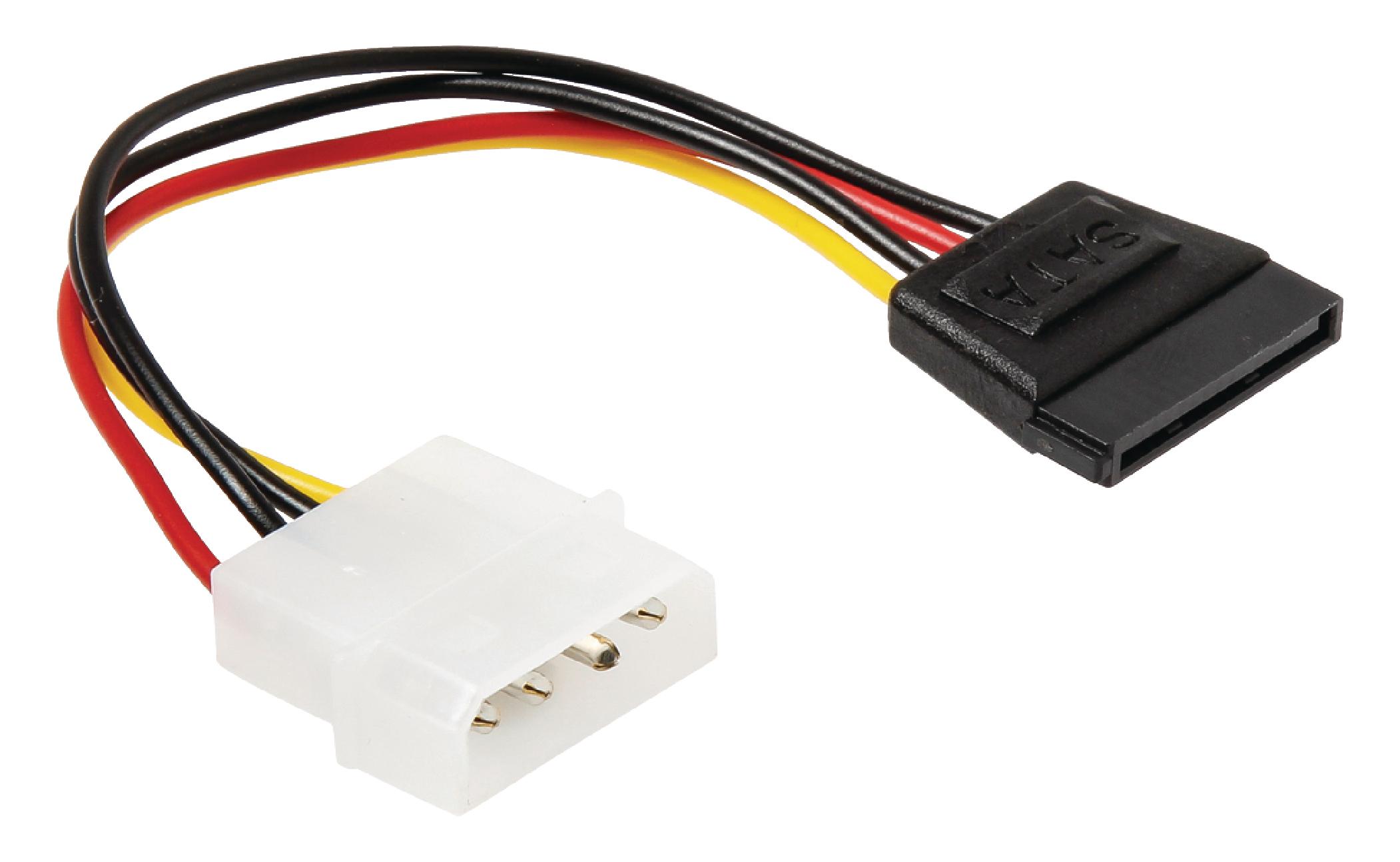 Bandridge Molex to SATA Power Cable 20cm Molex Male to SATA 15-Pin Female BCL9710 thumbnail 3