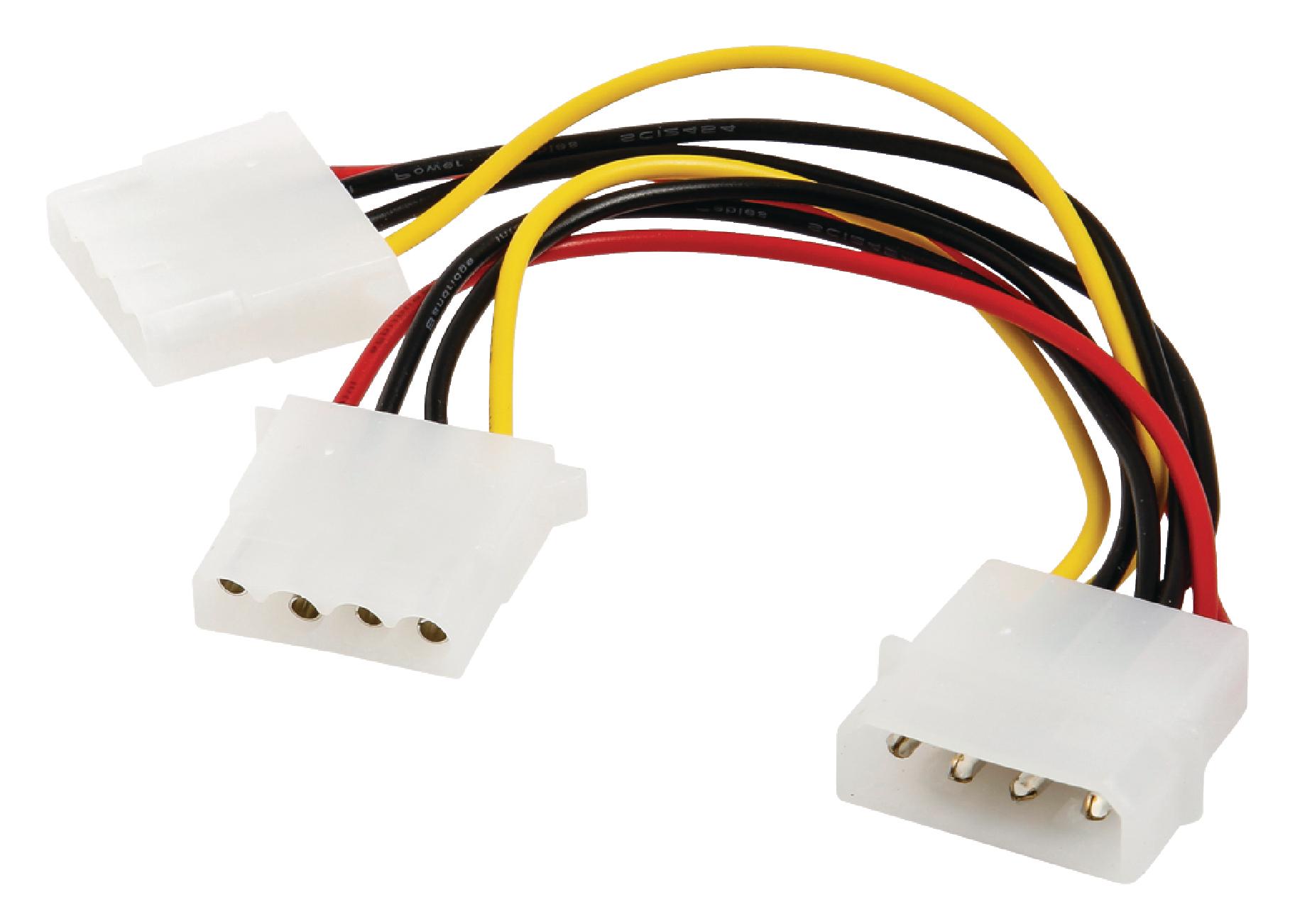 Bandridge Molex Power Splitter Cable 15cm 4-Pin Molex Male to 2x Molex Female BCL9720 thumbnail 4