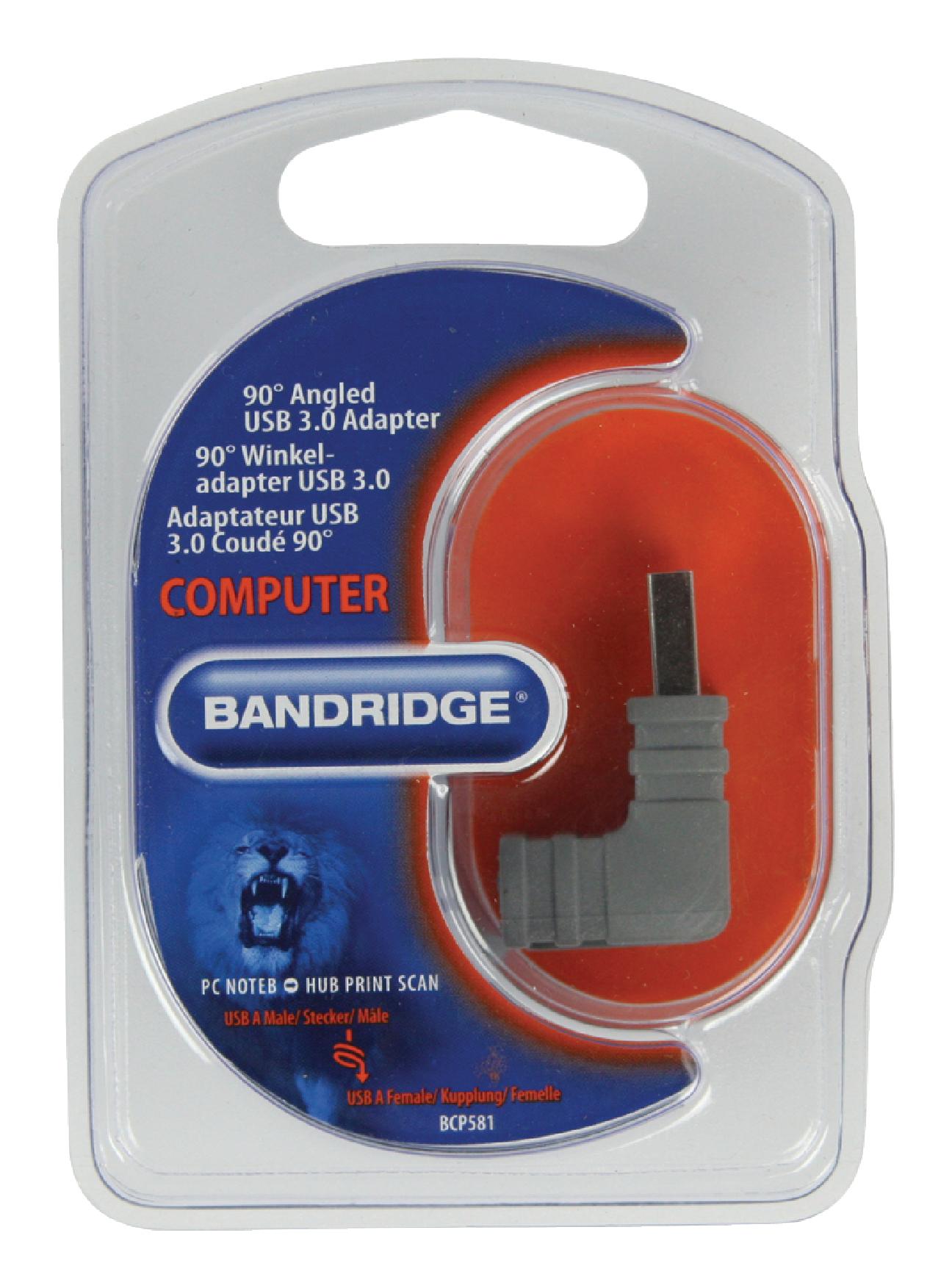 Bandridge USB 3.0 90° Angled Adapter USB-A Male to USB-A Female SuperSpeed 5Gbps BCP581 thumbnail 2
