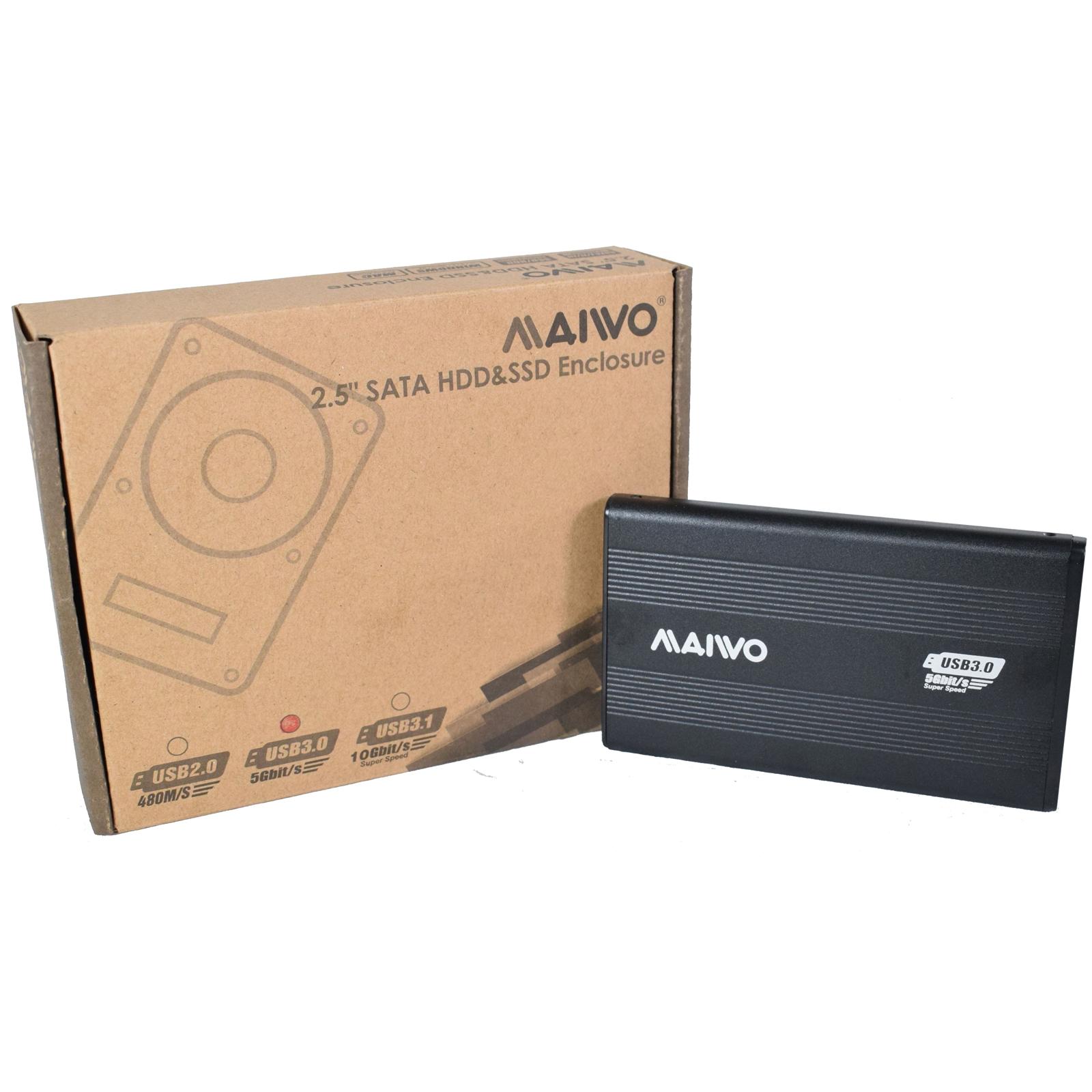 Maiwo K2501AU3S 2.5" USB 3.0 SATA Hard Drive Enclosure Aluminium SSD HDD Case 5Gbps