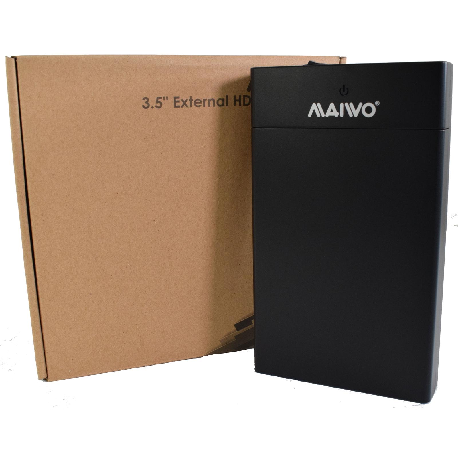 Maiwo K3568A USB 3.0 External Hard Drive Enclosure for 3.5" SATA HDD with Power Adapter