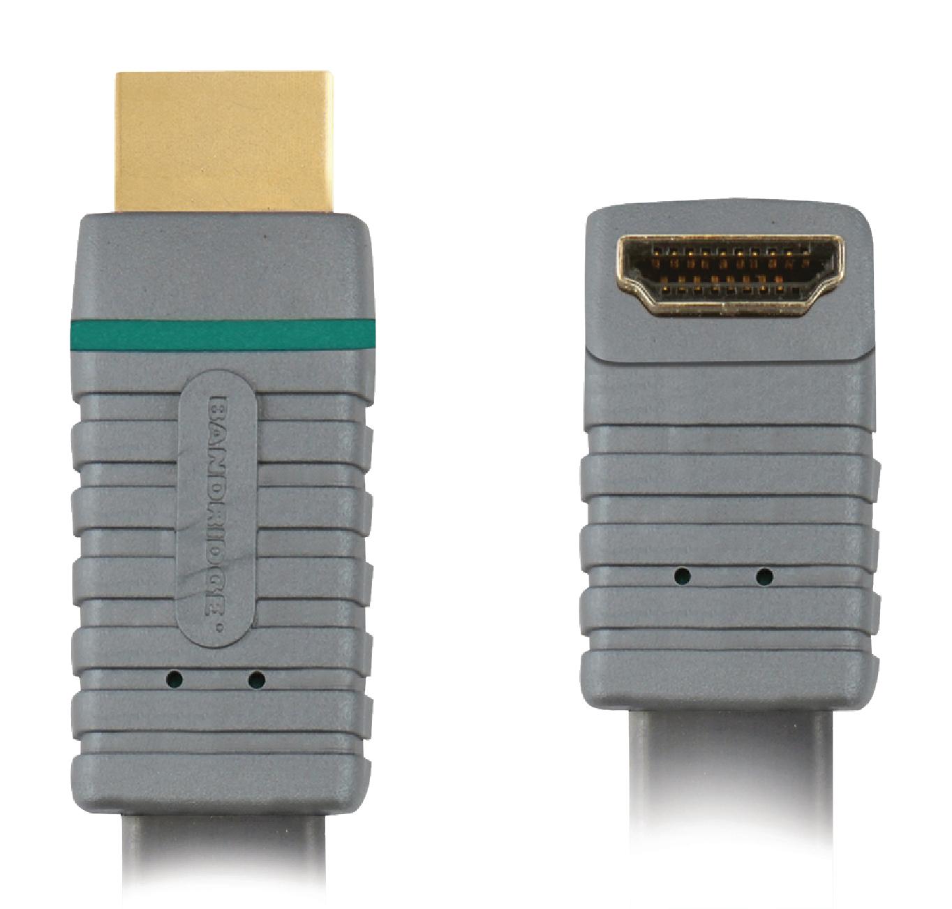 Bandridge 0.5m HDMI Cable 90° Angled Connector 4K Ultra HD High Speed with Ethernet Blue BVL1340 thumbnail 5