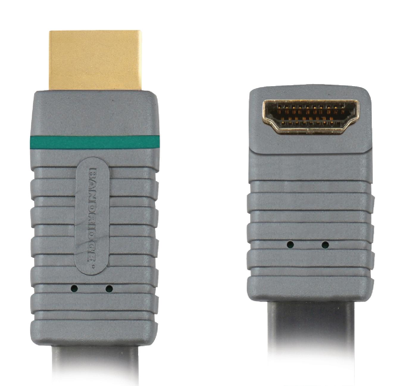 Bandridge 1m HDMI Cable 90° Angled Connector 4K Ultra HD High Speed with Ethernet Blue BVL1341 thumbnail 3