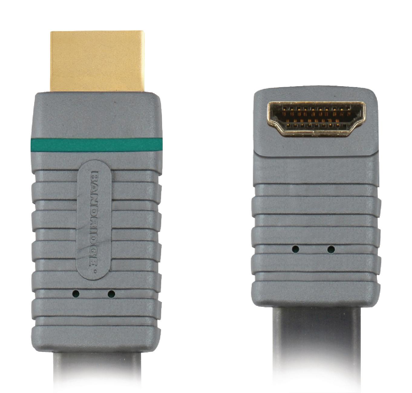 Bandridge 5m Flat HDMI Cable 90° Angled Connector 4K Ultra HD High Speed with Ethernet Blue BVL1345 thumbnail 3