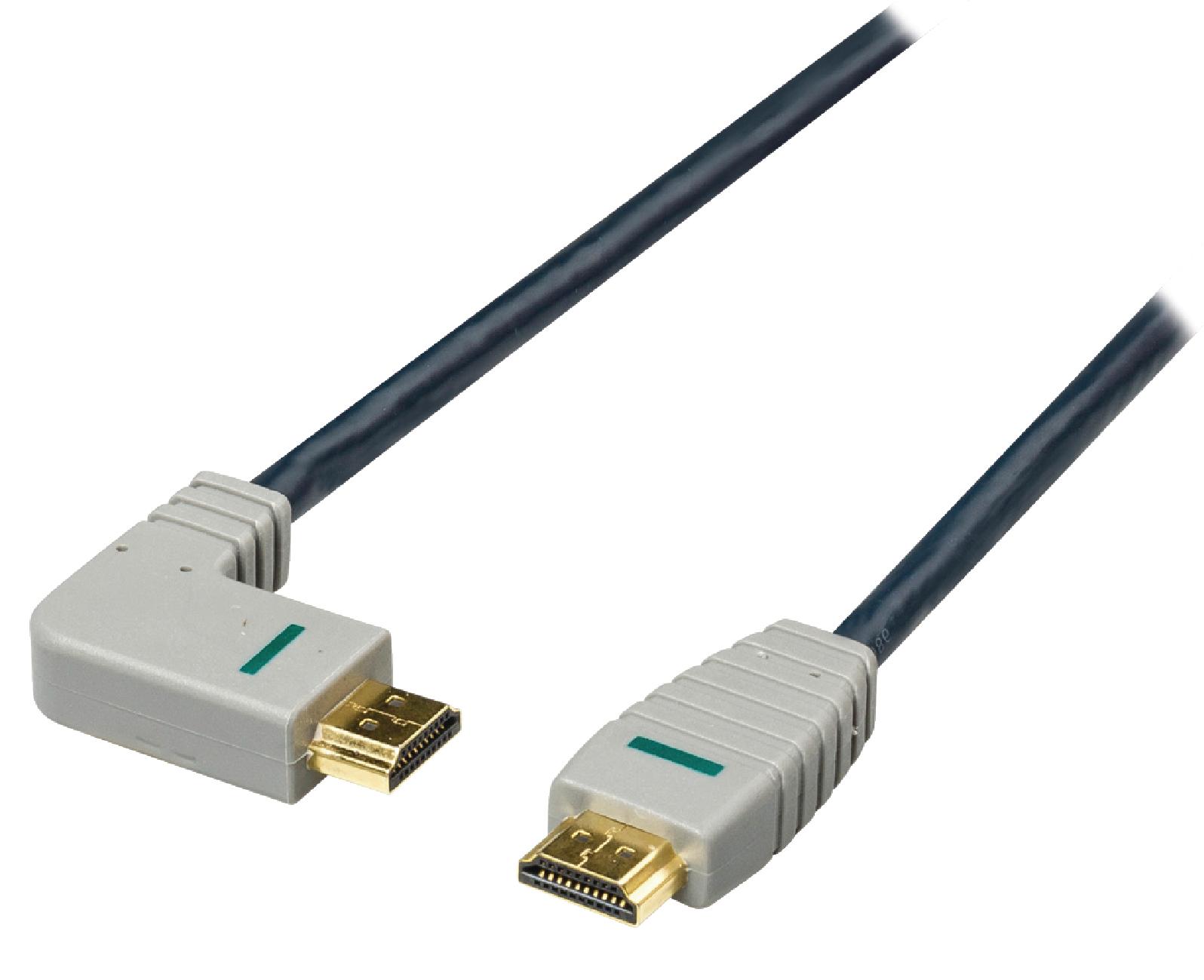 Bandridge 1m HDMI Cable Left Angled Connector 4K Ultra HD High Speed with Ethernet Blue BVL1401 thumbnail 3