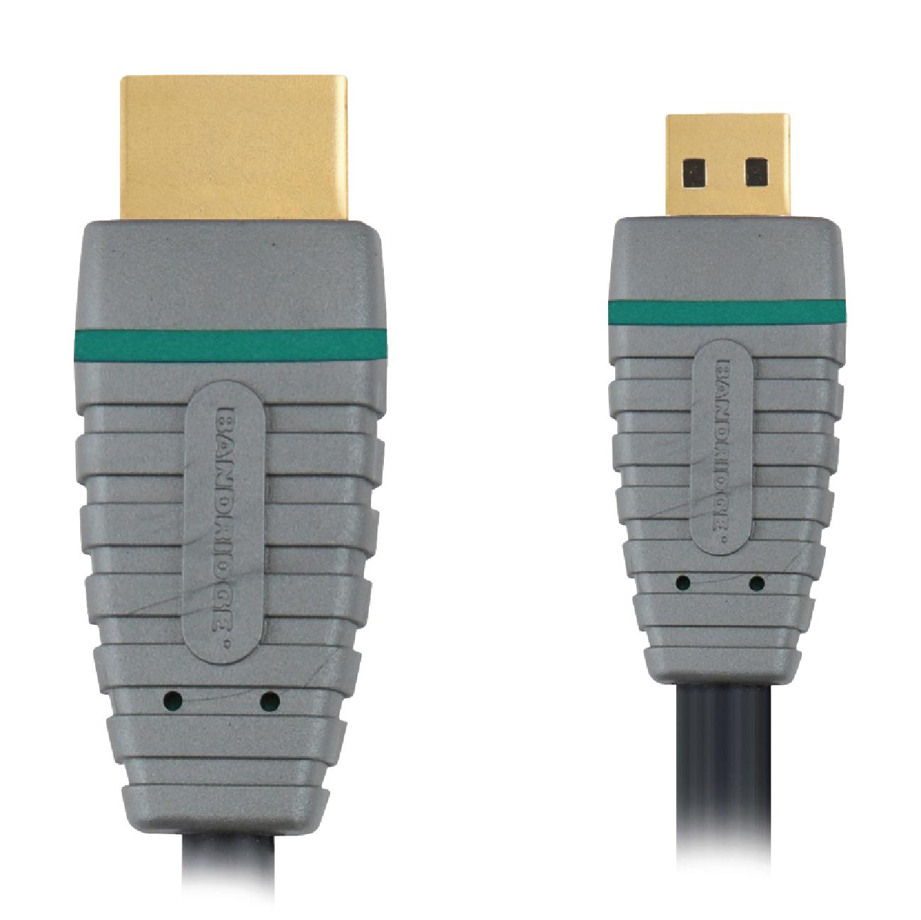 Bandridge 1m HDMI to Micro HDMI Cable 4K Ultra HD High Speed with Ethernet Blue BVL1701 thumbnail 5