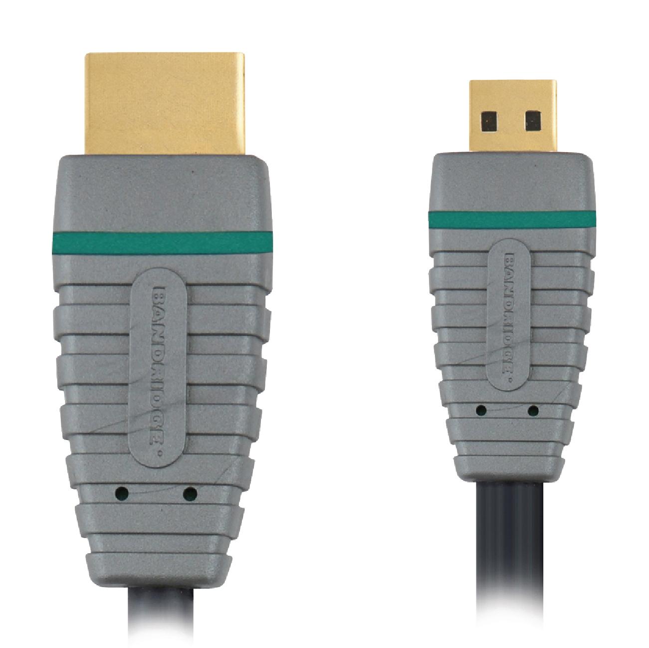 Bandridge 3m HDMI to Micro HDMI Cable 4K Ultra HD High Speed with Ethernet Blue BVL1703 thumbnail 5