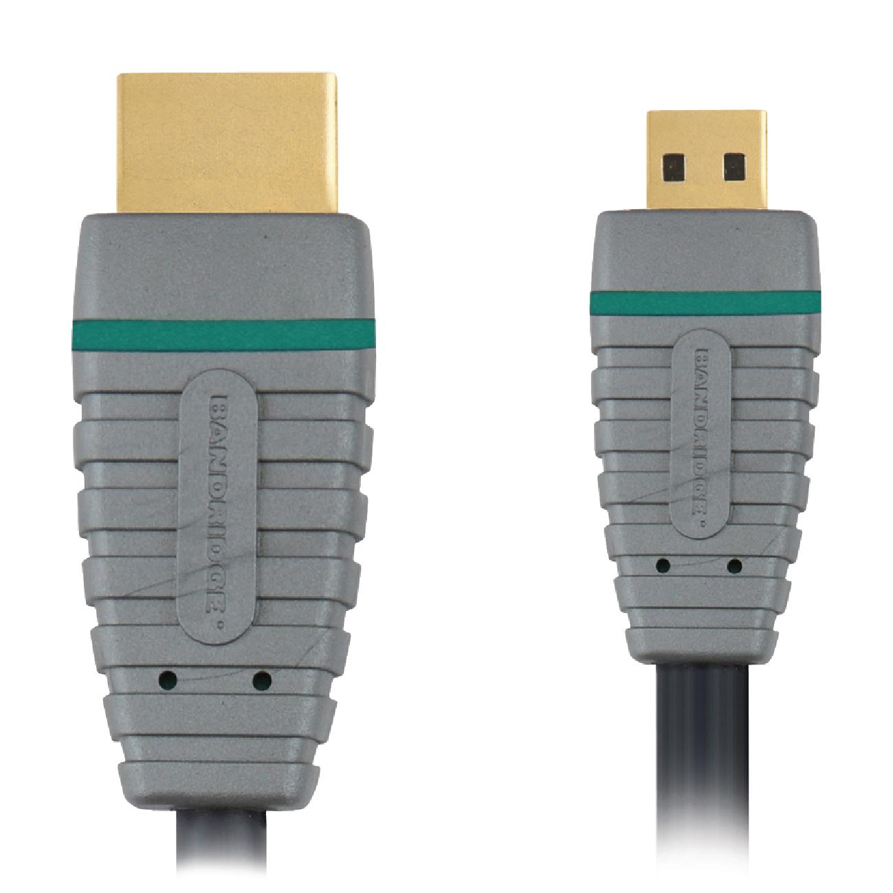 Bandridge 5m HDMI to Micro HDMI Cable 4K Ultra HD High Speed with Ethernet Gold Plated thumbnail 3