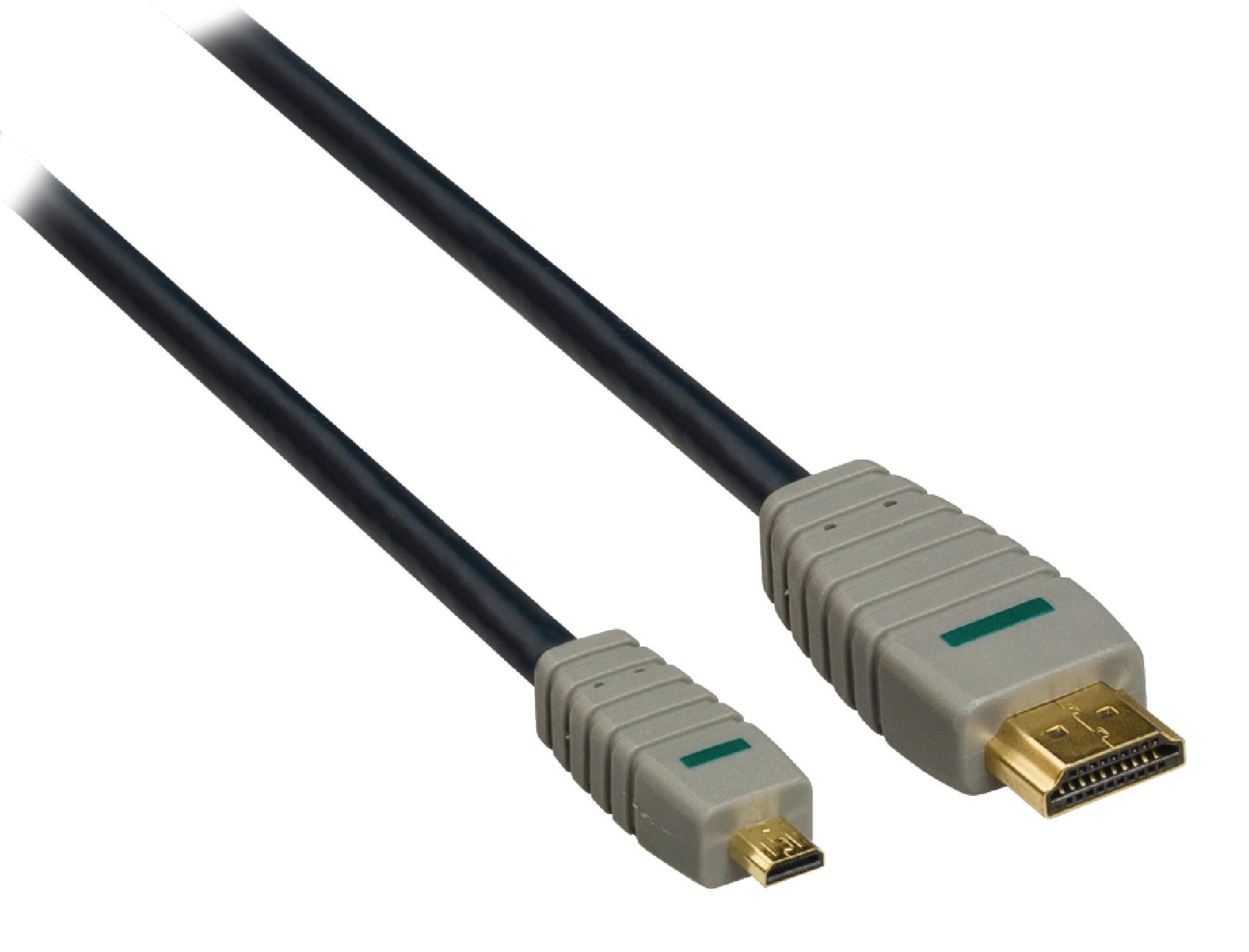 Bandridge 1m HDMI to Micro HDMI Cable 4K Ultra HD High Speed with Ethernet Blue BVL1701 thumbnail 3