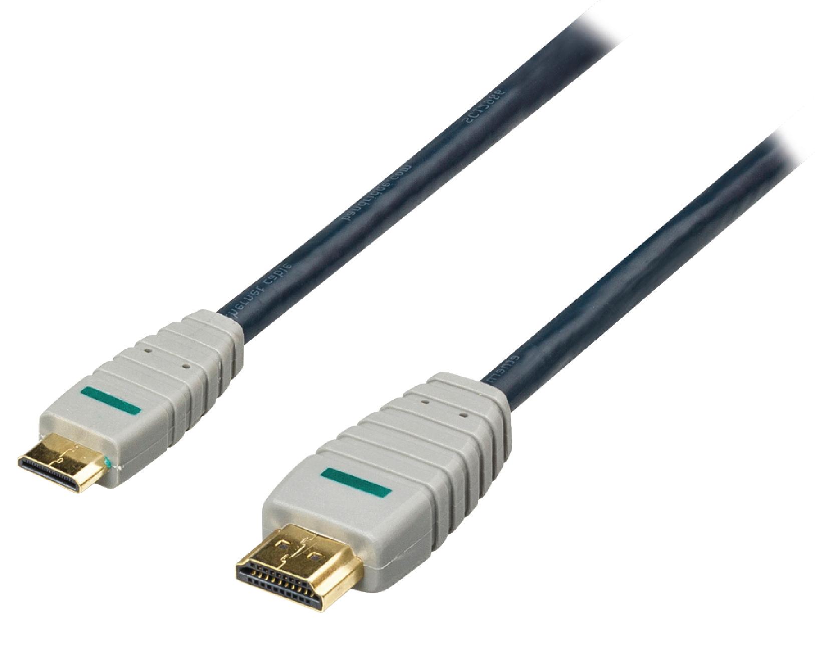 Bandridge 3m HDMI to Mini HDMI Cable 4K Ultra HD High Speed with Ethernet Blue BVL1903 thumbnail 4