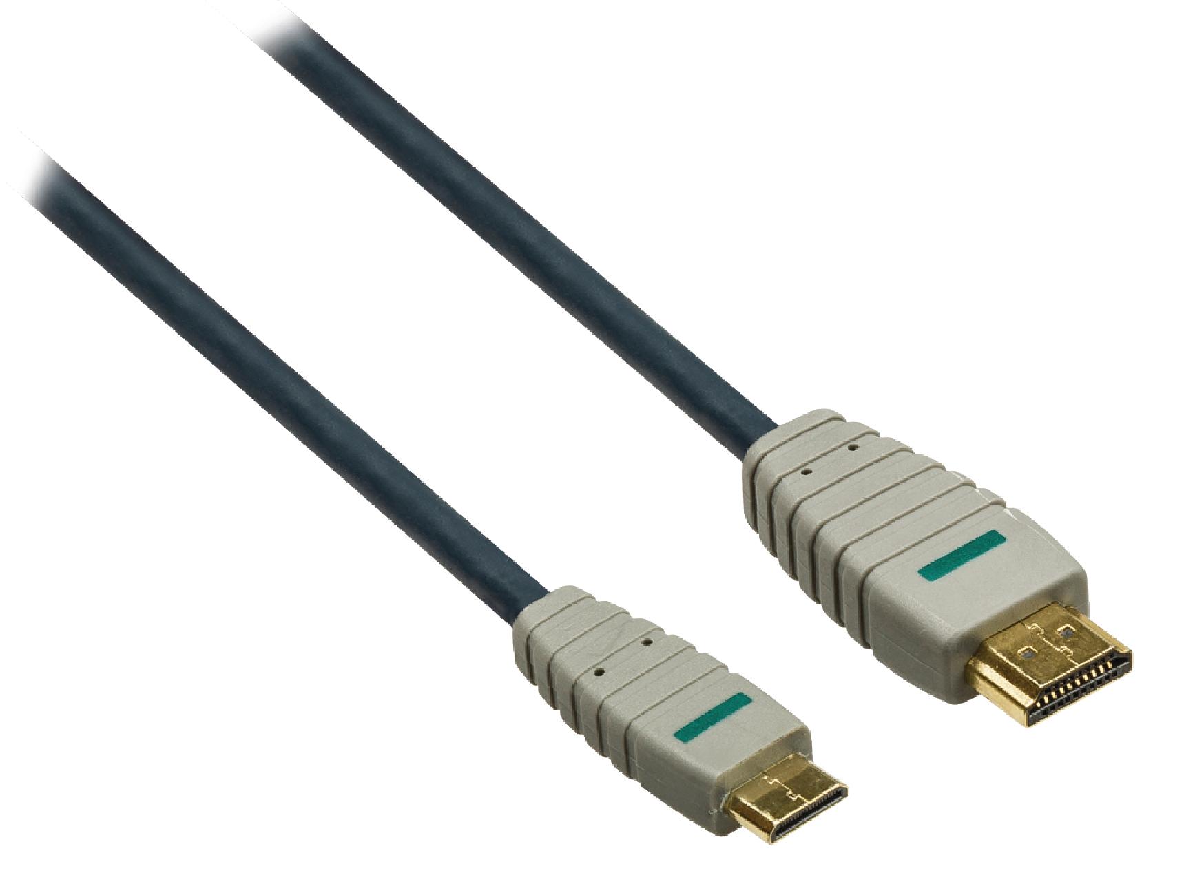 Bandridge 3m HDMI to Mini HDMI Cable 4K Ultra HD High Speed with Ethernet Blue BVL1903 thumbnail 3