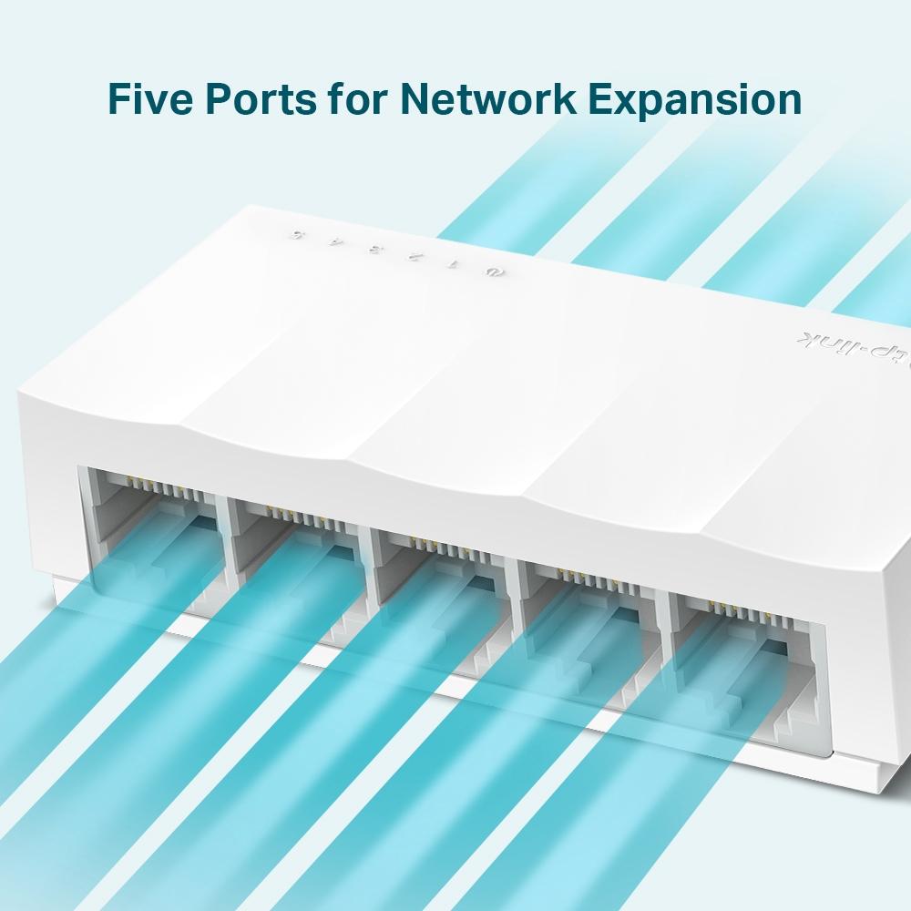 TP-Link LS1005 5-Port Fast Ethernet Desktop Network Switch 10/100Mbps Plug & Play thumbnail 4