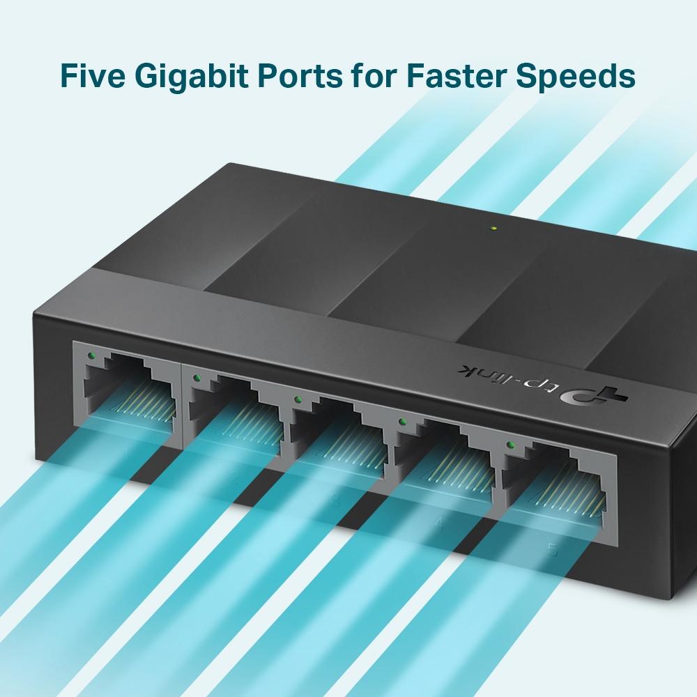 TP-Link LS1005G 5-Port Gigabit Desktop Network Switch 10/100/1000Mbps Plug & Play thumbnail 4