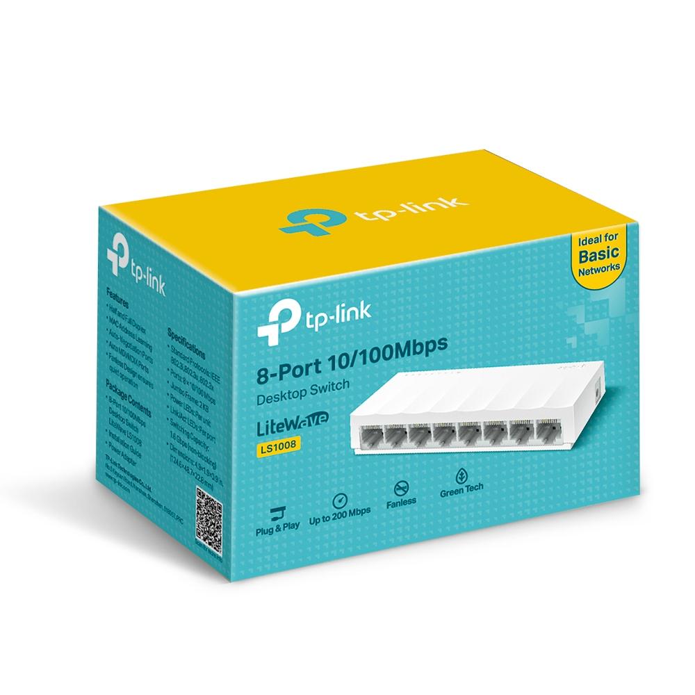 TP-Link LS1008 8-Port Fast Ethernet Desktop Network Switch 10/100Mbps