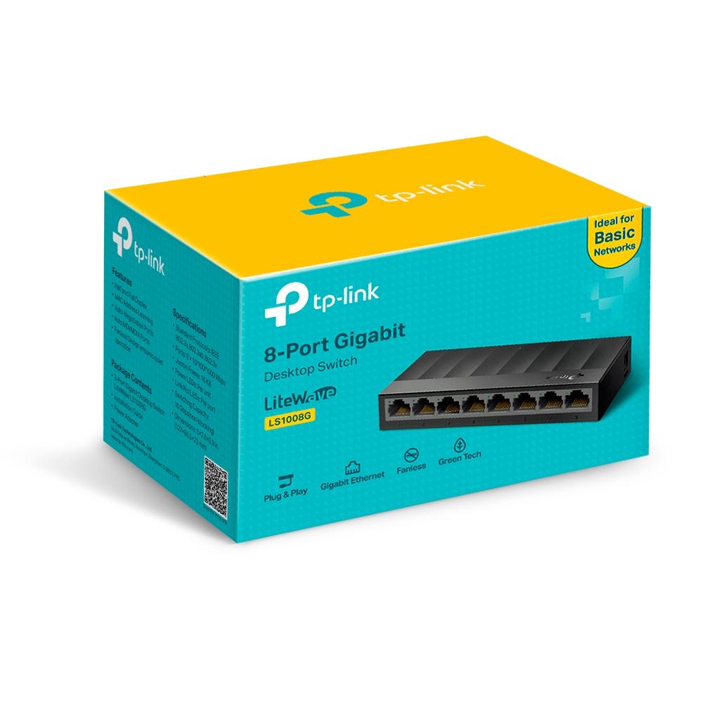 TP-Link LS1008G 8-Port Gigabit Desktop Network Switch 10/100/1000Mbps Plug & Play