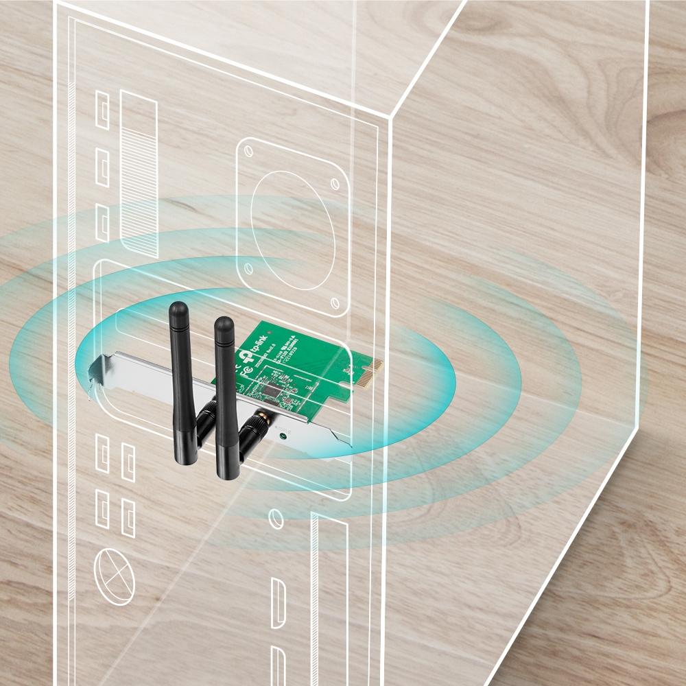 TP-Link TL-WN881ND 300Mbps Wireless N PCI Express WiFi Adapter with Dual Antennas thumbnail 3