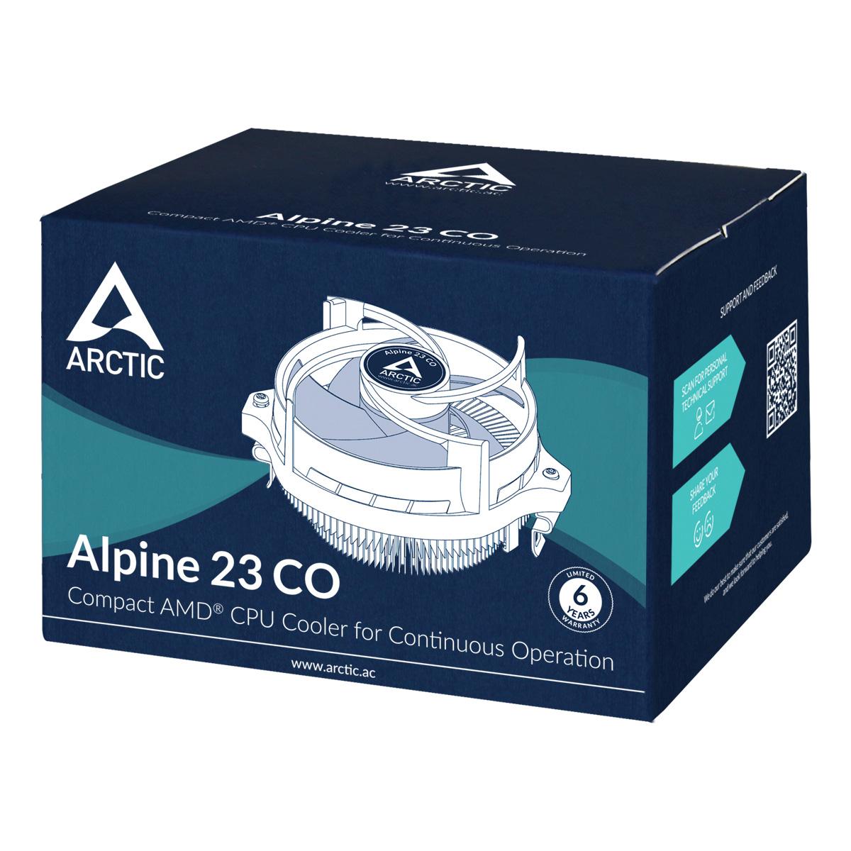 ARCTIC Alpine 23 CO AMD AM5 AM4 CPU Cooler 90mm PWM Fan with MX-4 Thermal Paste