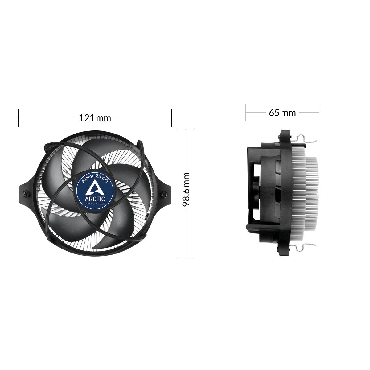 ARCTIC Alpine 23 CO AMD AM5 AM4 CPU Cooler 90mm PWM Fan with MX-4 Thermal Paste thumbnail 7