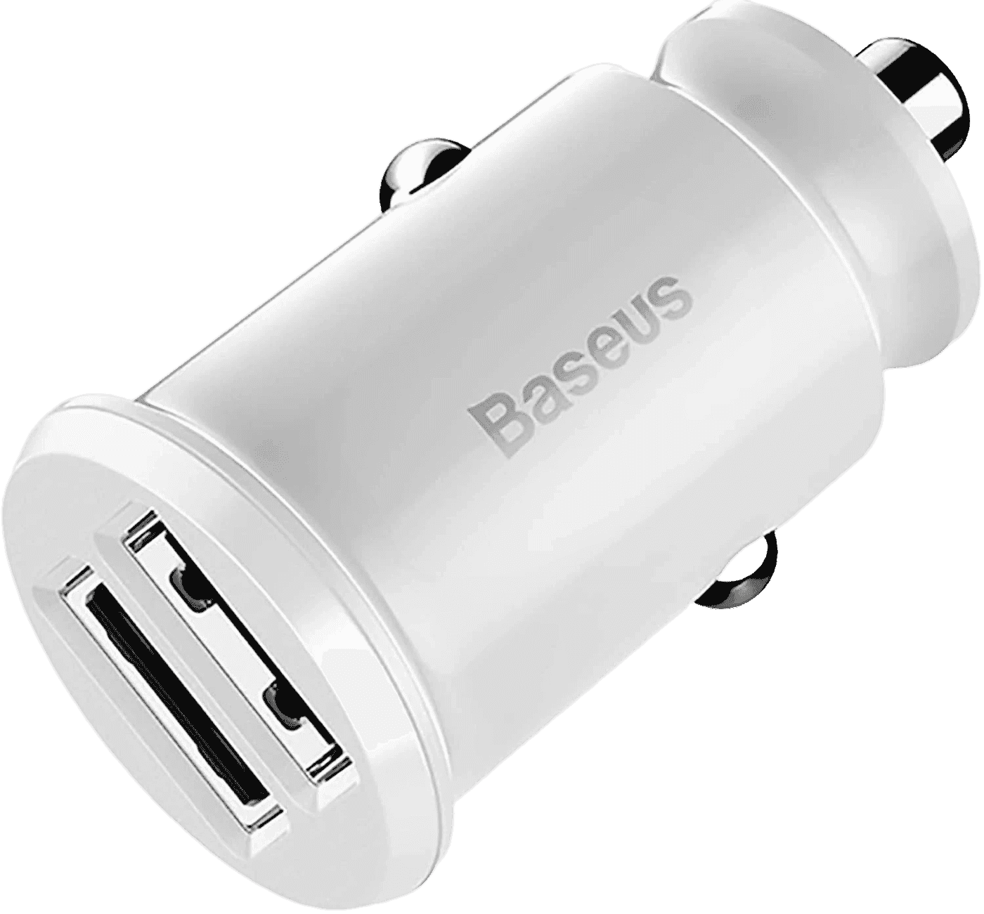 Baseus Mini Car Charger — Dual USB 3.1A 5V (White)