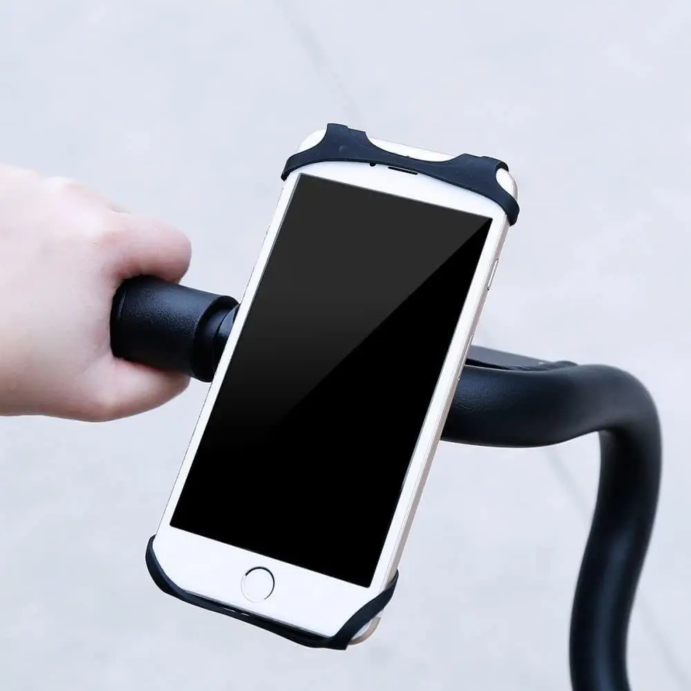 Baseus Miracle Silicone Bicycle Phone Mount — Universal 4–6" (Black) thumbnail 2
