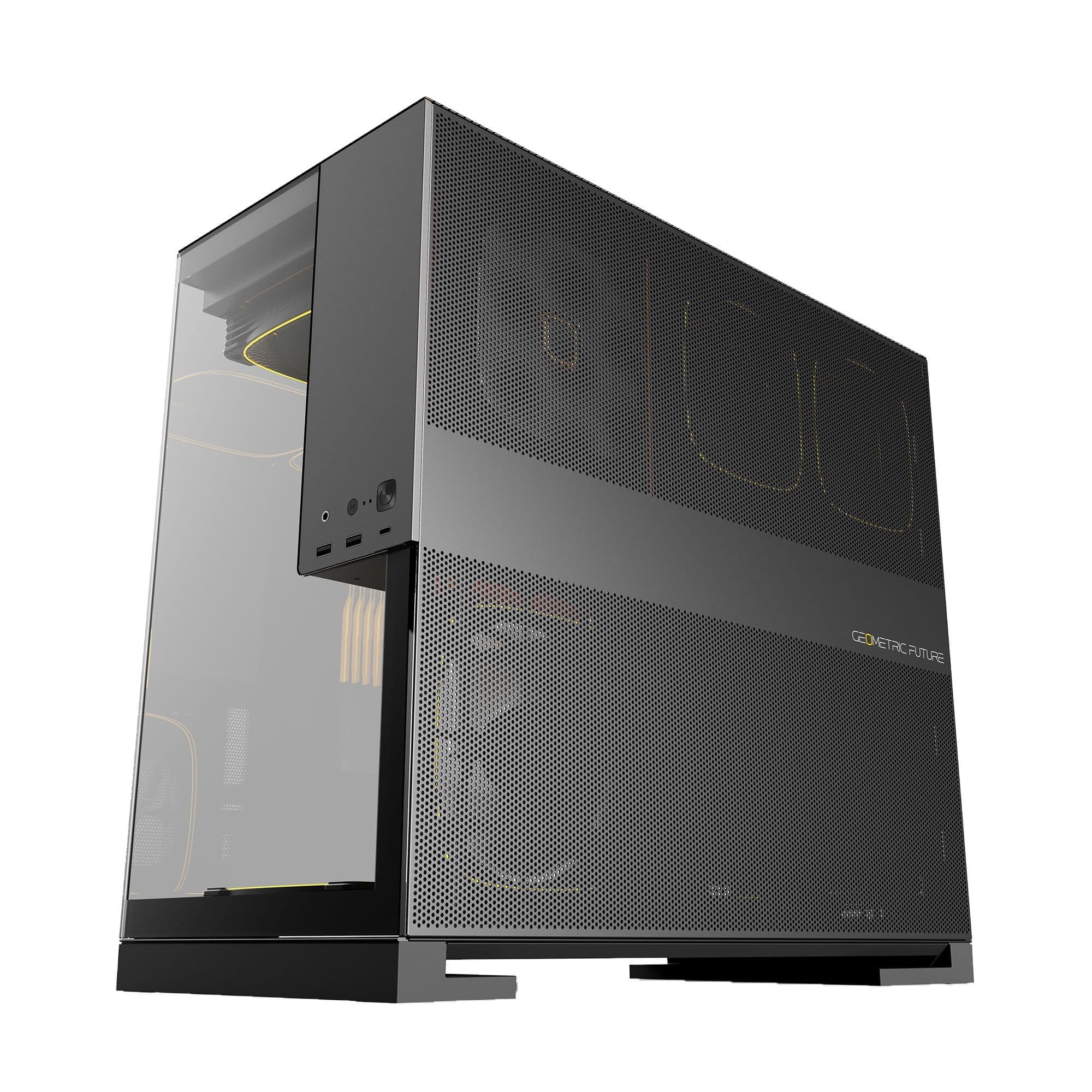 Geometric Future Model 5 Black/Grey E-ATX Mid Tower PC Case 420mm Radiator USB-C thumbnail 4