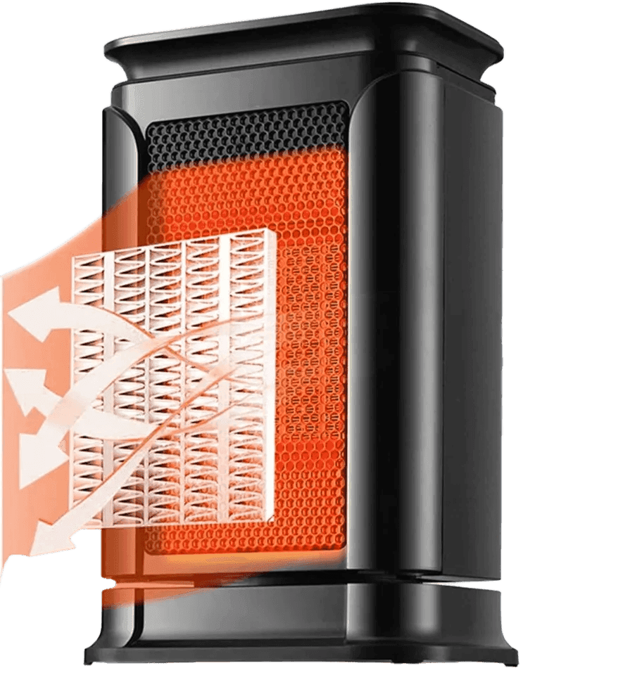 Ceramic Space Fan Heater 1500W — Overheat & Tip-Over Protection (Black) thumbnail 2