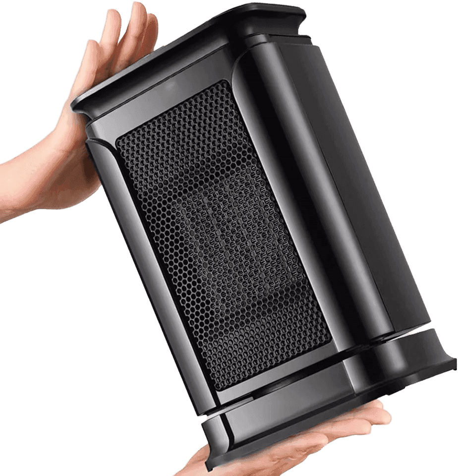 Ceramic Space Fan Heater 1500W — Overheat & Tip-Over Protection (Black) thumbnail 3