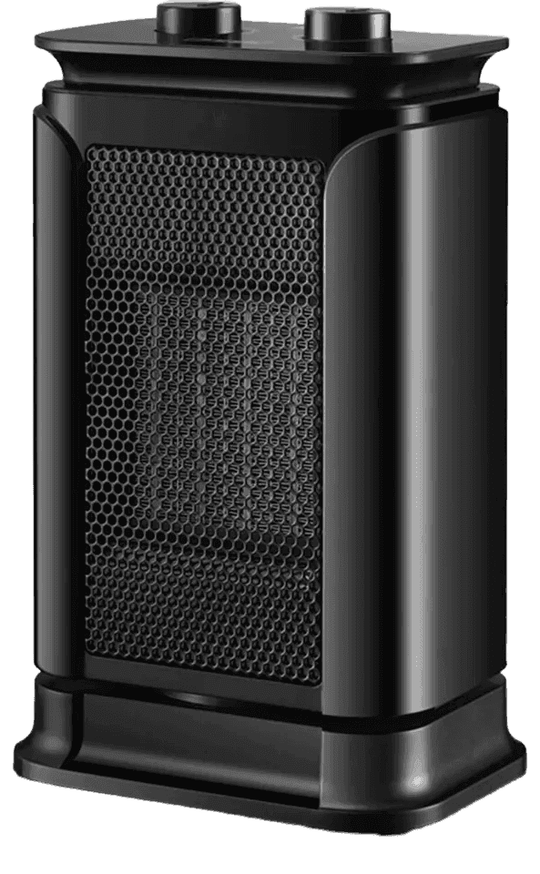 Ceramic Space Fan Heater 1500W — Overheat & Tip-Over Protection (Black)