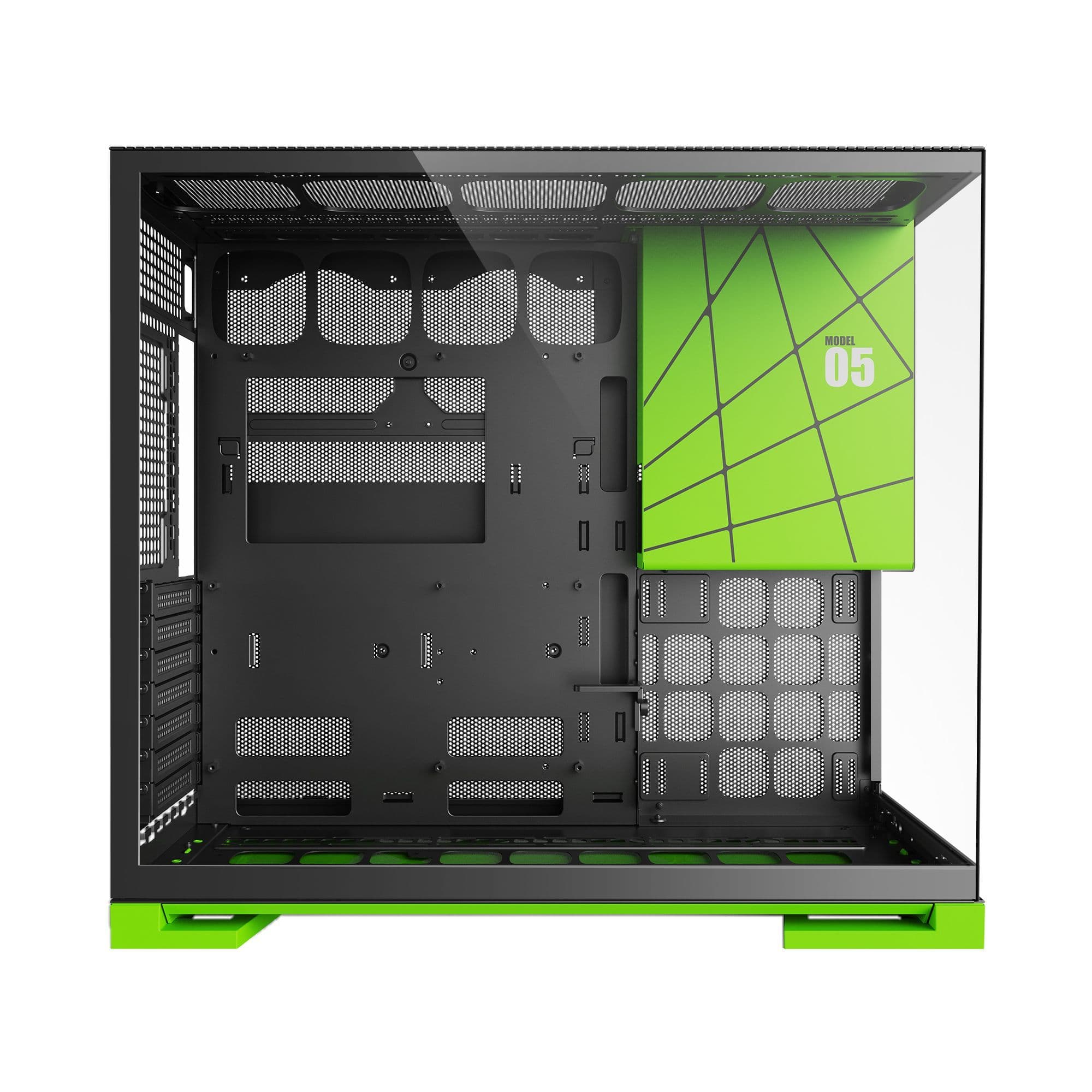Geometric Future Model 5 NVIDIA Limited Edition Black/Green E-ATX Mid Tower PC Case USB-C thumbnail 5