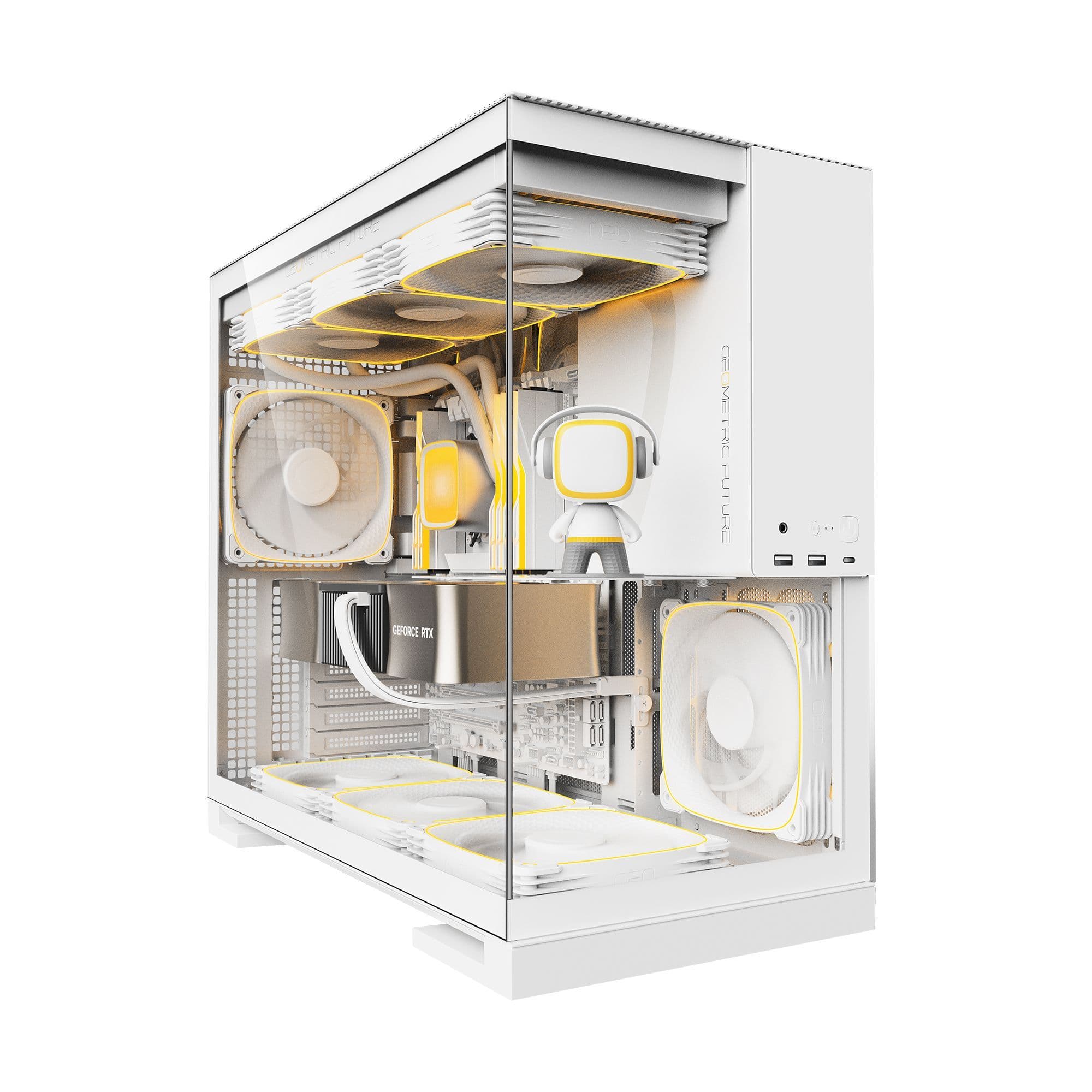 Geometric Future Model 5 White E-ATX Mid Tower PC Case 420mm Radiator USB-C thumbnail 3