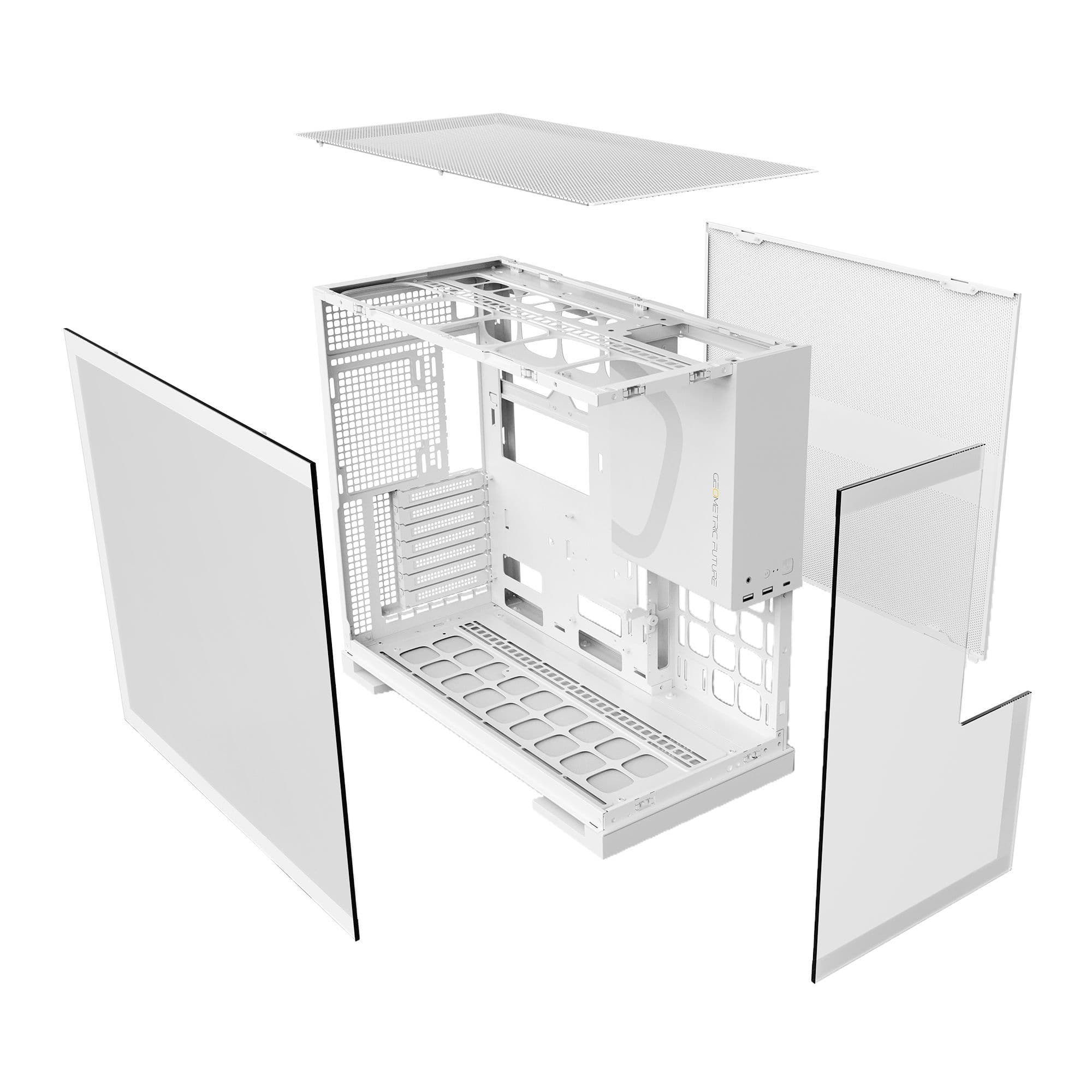 Geometric Future Model 5 White E-ATX Mid Tower PC Case 420mm Radiator USB-C thumbnail 6