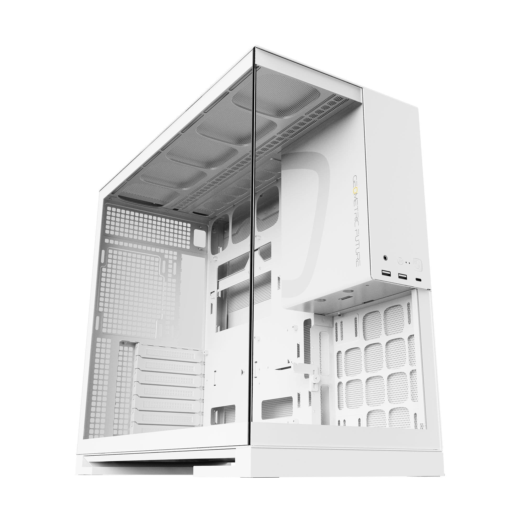 Geometric Future Model 5 White E-ATX Mid Tower PC Case 420mm Radiator USB-C