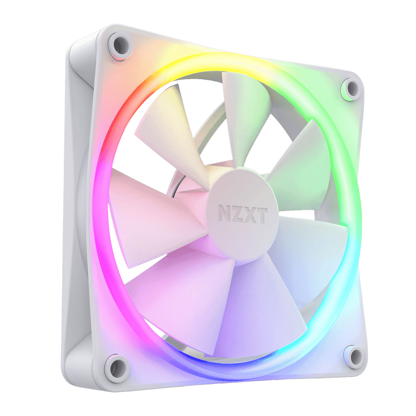 NZXT F120 RGB 120mm PWM Single High Airflow Fan — White