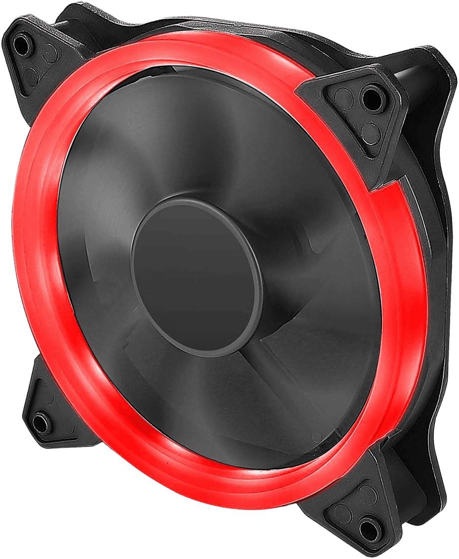 12cm OEM Red Ring Fan — 4pin Molex / 3pin (White Box) thumbnail 2