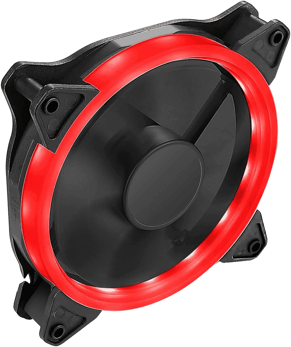 12cm OEM Red Ring Fan — 4pin Molex / 3pin (White Box) thumbnail 3