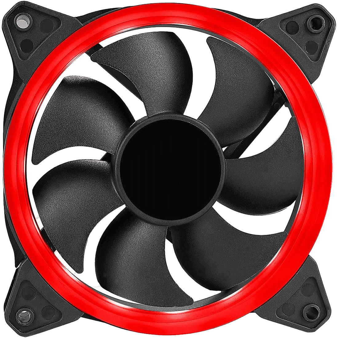 12cm OEM Red Ring Fan — 4pin Molex / 3pin (White Box)