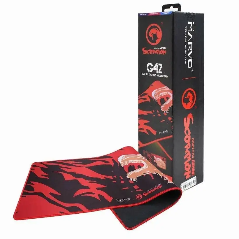 Marvo Scorpion G42 XL Gaming Mouse Pad Non-Slip Extended Desk Mat Black Red