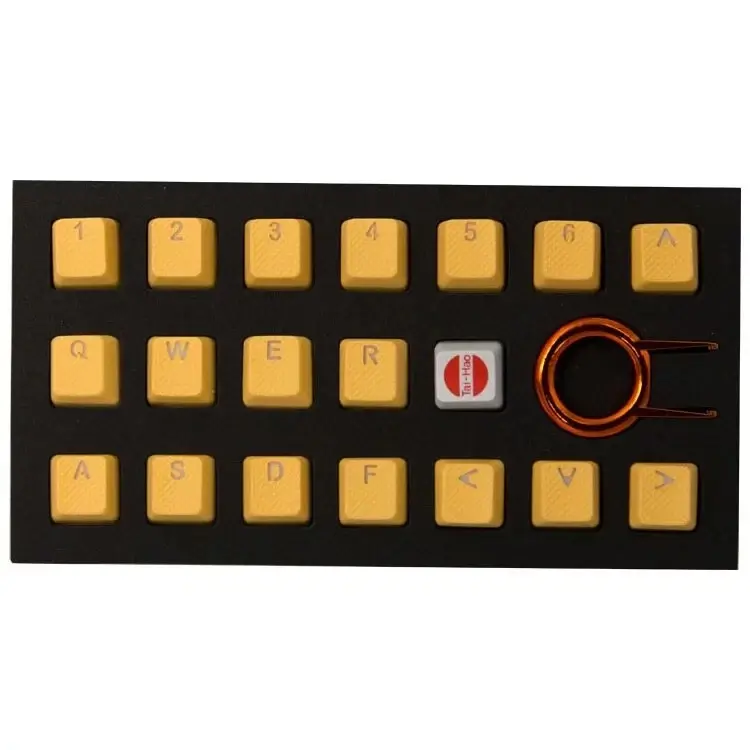 Tai-Hao TPR Rubber Backlit Double-Shot 18-Key Gaming Keycap Set — Neon Orange, UK Layout thumbnail 2