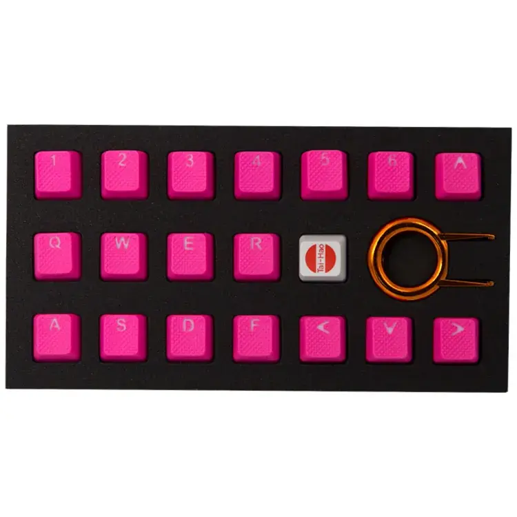 Tai-Hao TPR Rubber Backlit Double-Shot 18-Key Gaming Keycap Set — Neon Pink, UK Layout thumbnail 2