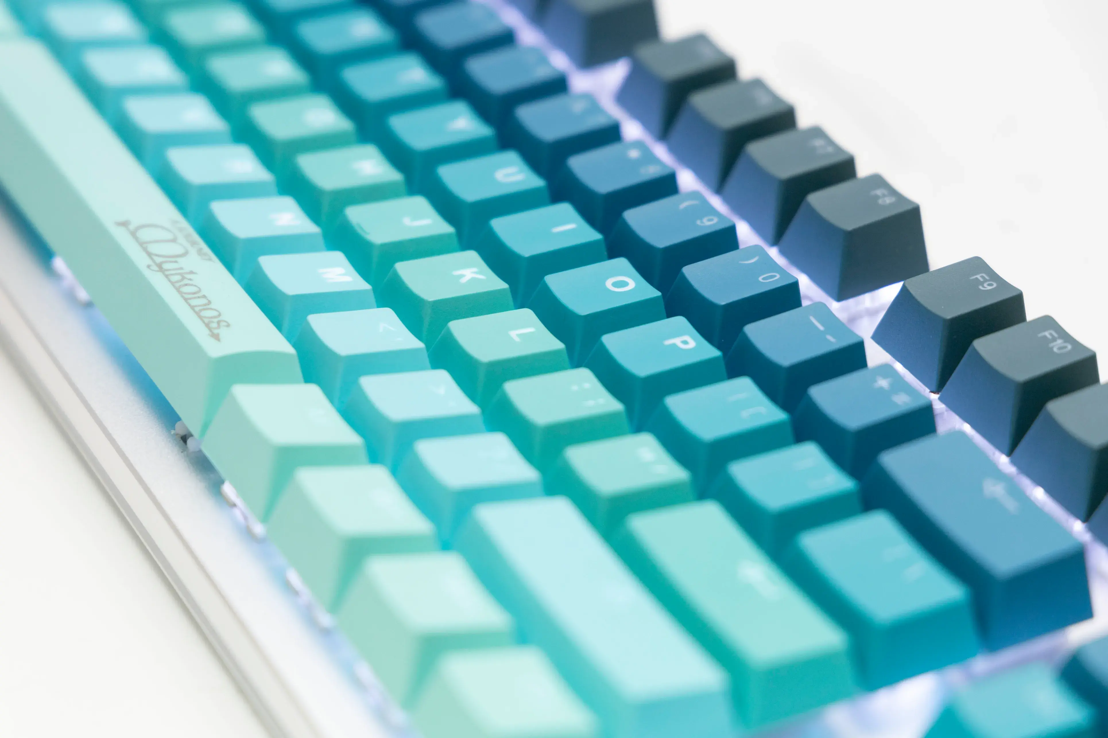 Tai-Hao PBT Double-Shot 142-Key Cubic Set — Mykonos (Aegean Blue & Teal), ANSI + ISO UK Layout thumbnail 3
