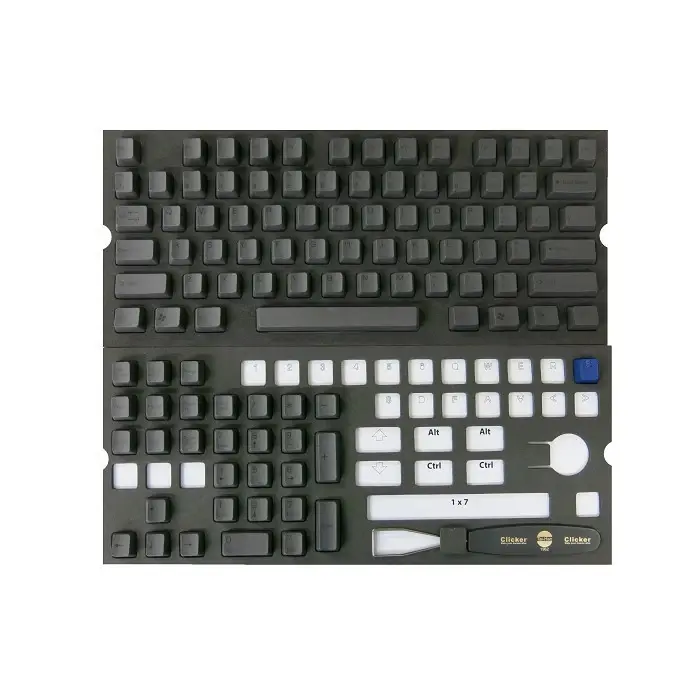 Tai-Hao PBT Double-Shot Full Keycap Set — Black on Black Stealth, ANSI + ISO UK Layout thumbnail 3